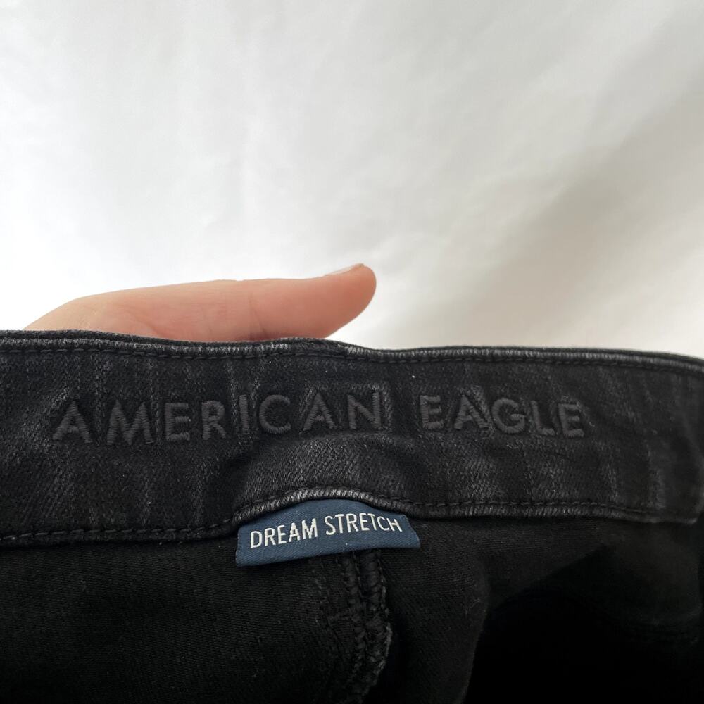 American Eagle dream stretch black jeans women's size 12 long cotton blend - Picture 6 of 8